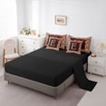 thumbnail image 5 of Manfei Cheetah Print Letter Monogrammed E Twin Bedding Sets 7-Piece for Women Girls,Teens Adults Shabby Chic Red Ribbon Bow Bedding Comforter Set,Black Reversible,Breathable Home Decor, 5 of 7