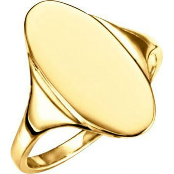 14k Yellow Gold Polished Metal Fashion Signet Ring -- Size 6.5 - 2.7 Grams