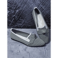 thumbnail image 2 of Women’s Bow Knot Geometric Slip-On Flats, Pointed Toe Lightweight Loafers, Comfortable Casual Shoes for Daily Walking, Work, Office & Travel, Easy On Off Design, 2 of 10