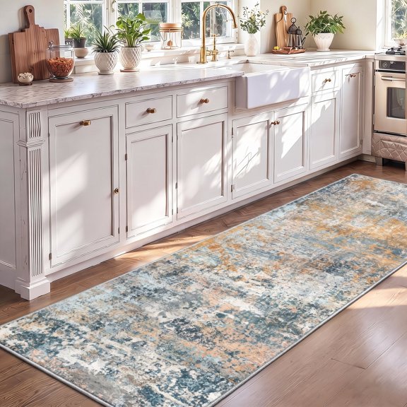 Roomisland 2'x6' Runner Rug, Washable Non Slip Low Profile Rug with Rubber Backing for Kitchen, Entryway, Hallway
