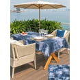 thumbnail image 6 of 60x120 Inch Outdoor Tablecloth with Umbrella Hole Zipper Rectangle Navy Blue Ombre Rectangular Tablecloths Outside Waterproof Gradient Abstract Art Vintage Patio Table Cloth Cover for Picnic Party, 6 of 8