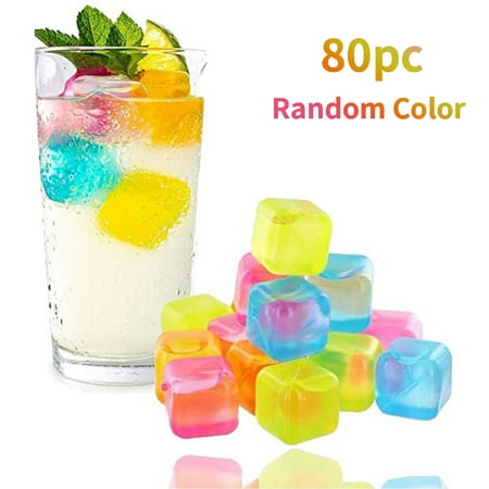 

80 Pcs Colored Plastic Ice Creams Easy To Plastic Beverage Ices Reusable Colorful Ices
