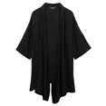 thumbnail image 4 of COOFANDY Men's Ruffle Shawl Collar Lightweight Cardigan Long Kimono Jackets Open Front Drape Cape Coat, Typeb-black, X-Large, 4 of 6
