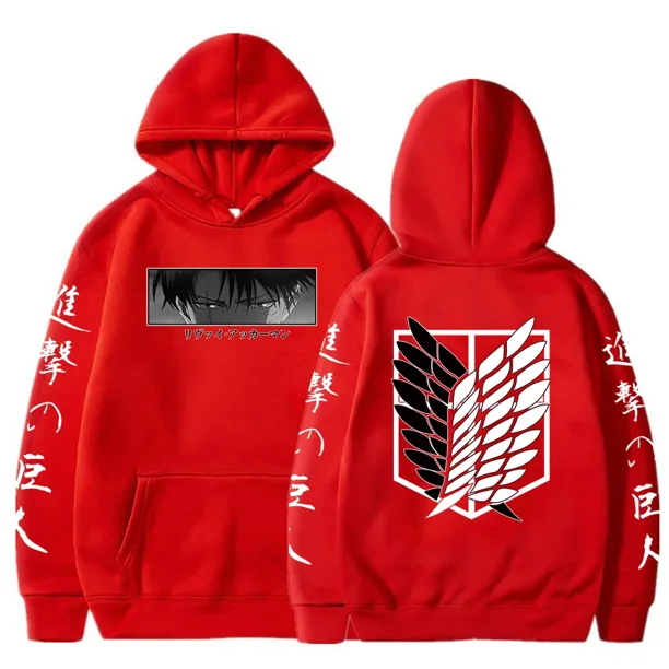 Sudadera con capucha de ataque a los Titanes para hombre y mujer, ropa con estampado de Anime de Levi, Kyojin No Shingeki, Jersey Harajuku de talla grande
