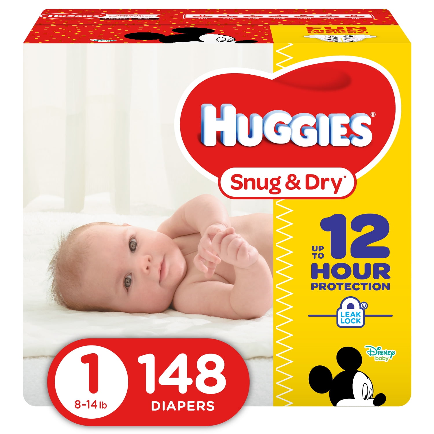 HUGGIES Snug \u0026 Dry Diapers, Size 1, 148 