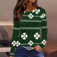 thumbnail image 2 of Stamzod Womens Tops Trendy Cute Long Sleeve Shirts Crew Neck Casual Blouses Spring Outfits Clothes Army Green E S, 2 of 8