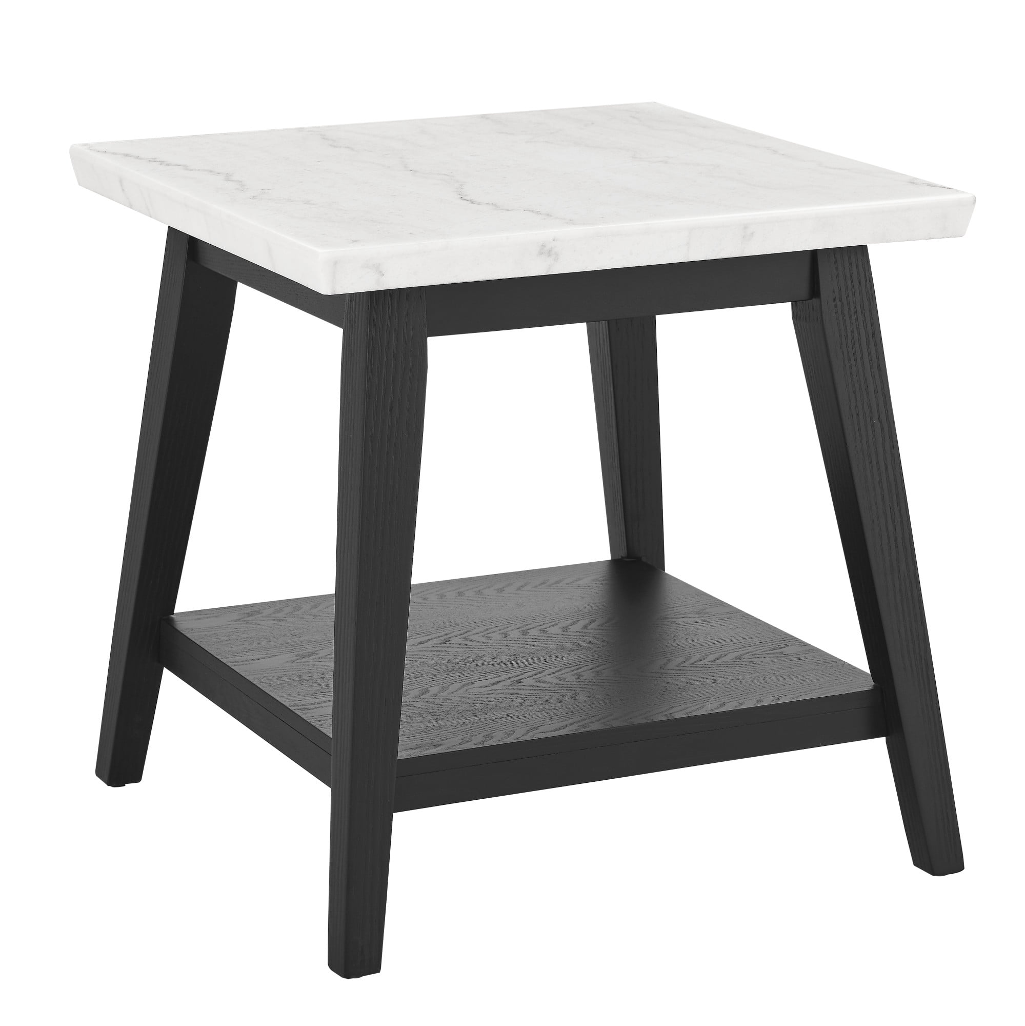 Steve Silver Vida Modern Genuine Marble Top 24" Square End Table, White