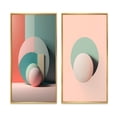 thumbnail image 2 of Designart "Retro Minimalism in Pink Geometric Dreaming III" Modern Geometric Framed Wall Art Set Of 2 - Modern Pink Frame Gallery Set For Office Decor, 2 of 6