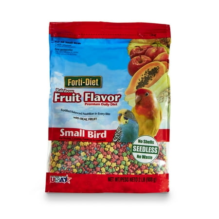 Forti-Diet Rainbow Fruit Flavor Small Bird Food, 2 Lbs.