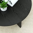 thumbnail image 3 of Noble House 36" Round Wooden Coffee Table with Cross Legs, Modern Minimalist Accent Table for Living Room, Patio, Black, 3 of 9