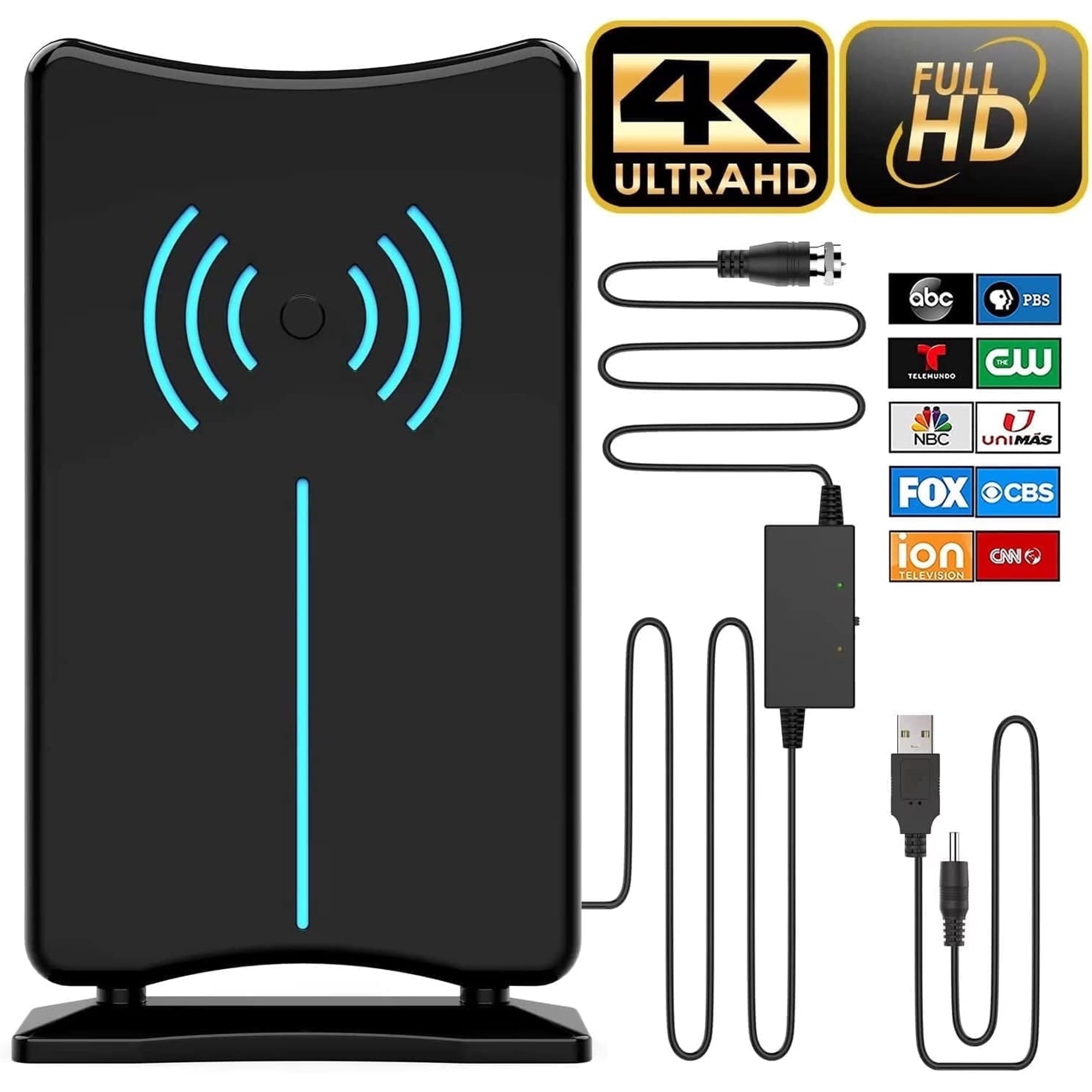 2026 Amplified HD Digital 'Matrix' TV Antenna Long 1000+ Miles, Support 4K 1080p Fire tv Stick and All Older TV's Indoor HDTV Local Channels,16.4ft Coaxial Cable