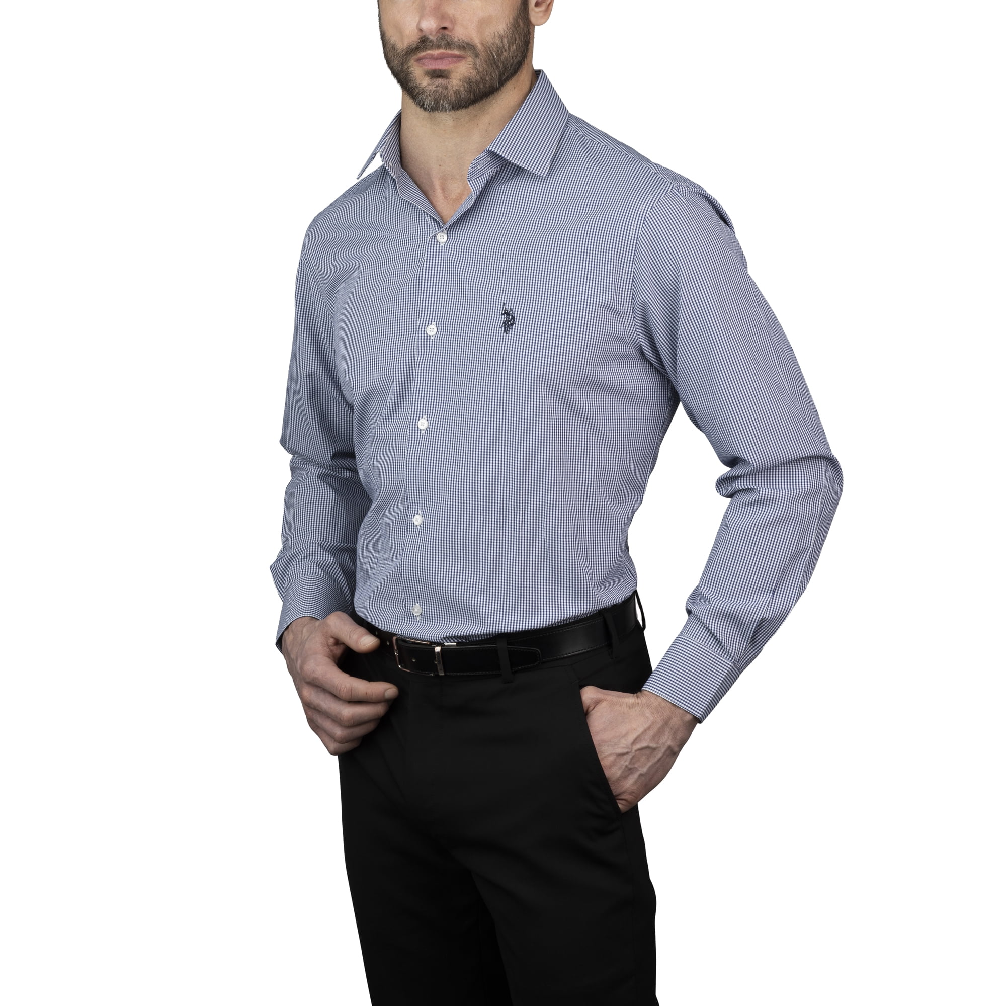 U.S. Polo Assn. Mens Dress Shirt Regular Fit Long Sleeve