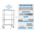 thumbnail image 6 of 4 Shelf Shelving Storage Units with Wheels, Wire Heavy Duty Shelves for Storage Adjustable Storage Shelving Unit for Home, Garage, Kitchen，Office Metal Organizer Wire Rack, 6 of 7