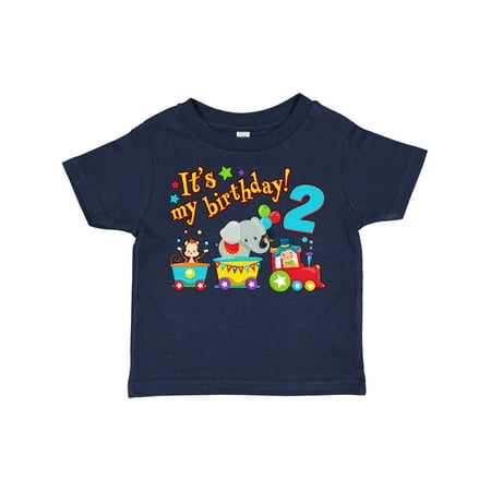 

Inktastic Its My Birthday- Circus Train 2nd Birthday Gift Toddler Boy or Toddler Girl T-Shirt