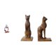 thumbnail image 1 of Figura decorativa de resina con la estatua de un pensador abstracto y figura de gato. Sujetalibros decorativos para dormitorio, oficina o estantería., 1 of 8