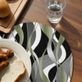 thumbnail image 3 of Sage Green Stripe Round 15 Inch Placemats Set of 2, Grey White Geometric Modern Abstract HeatResistant Non Slip Place Mats for Dining Table, Wipeable Braided Kitchen Table Mats for Housewarming, 3 of 9