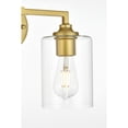 thumbnail image 5 of Living District Mayson 2-Light Iron & Glass Bath Sconce in Brass/Clear, 5 of 7
