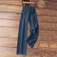 thumbnail image 5 of Linen Pants for Women Ihhxva Cotton Straight with Pockets Elastic Waist Casual Trousers Loose Fit Summer High Rise Solid Drawstring S-3XL, 5 of 8
