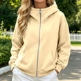 thumbnail image 5 of HAYIMI Women Oversized High Collar Zip Up Hoodie Loose Long Sleeve Jacket with Pocket Soft Casual Sweatshirt for Fall Winter Outdoor Walking, 5 of 5