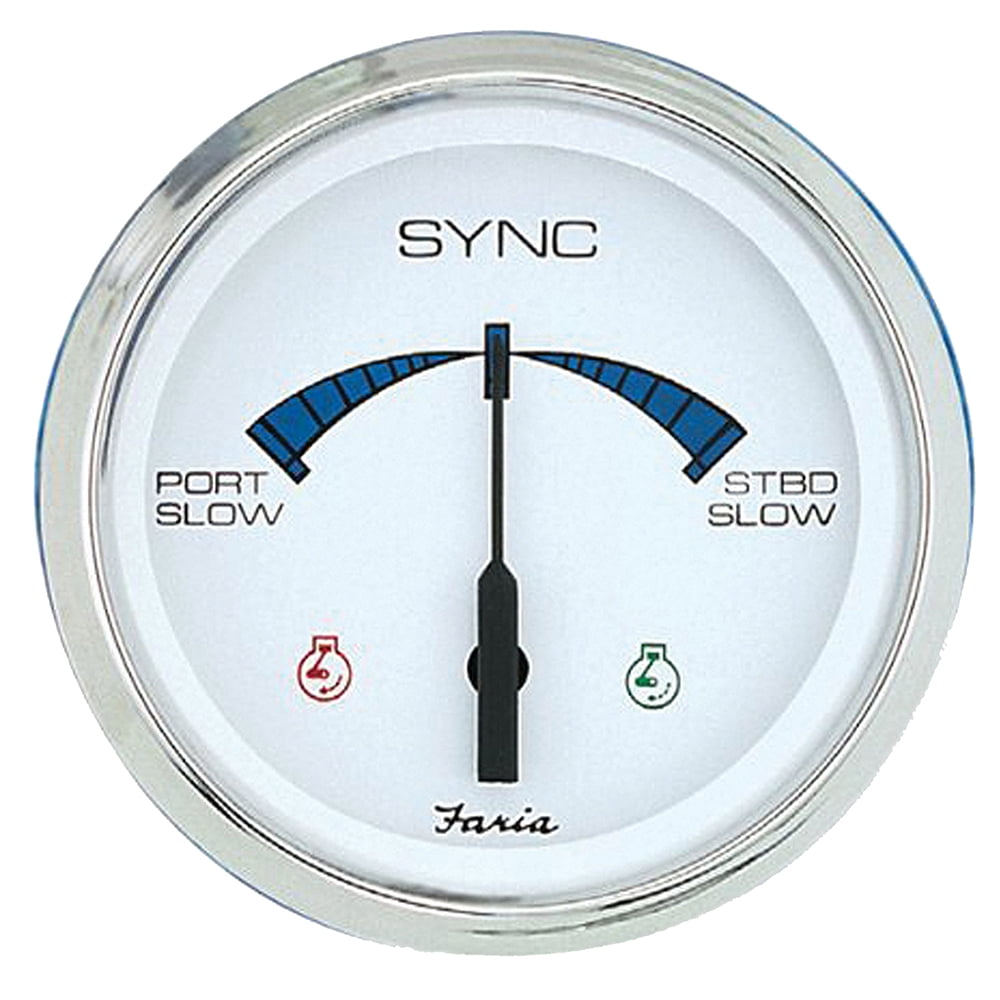 Boat Parts Faria Beede 33801 Chesapeake White Engine Synchronizer Gauge