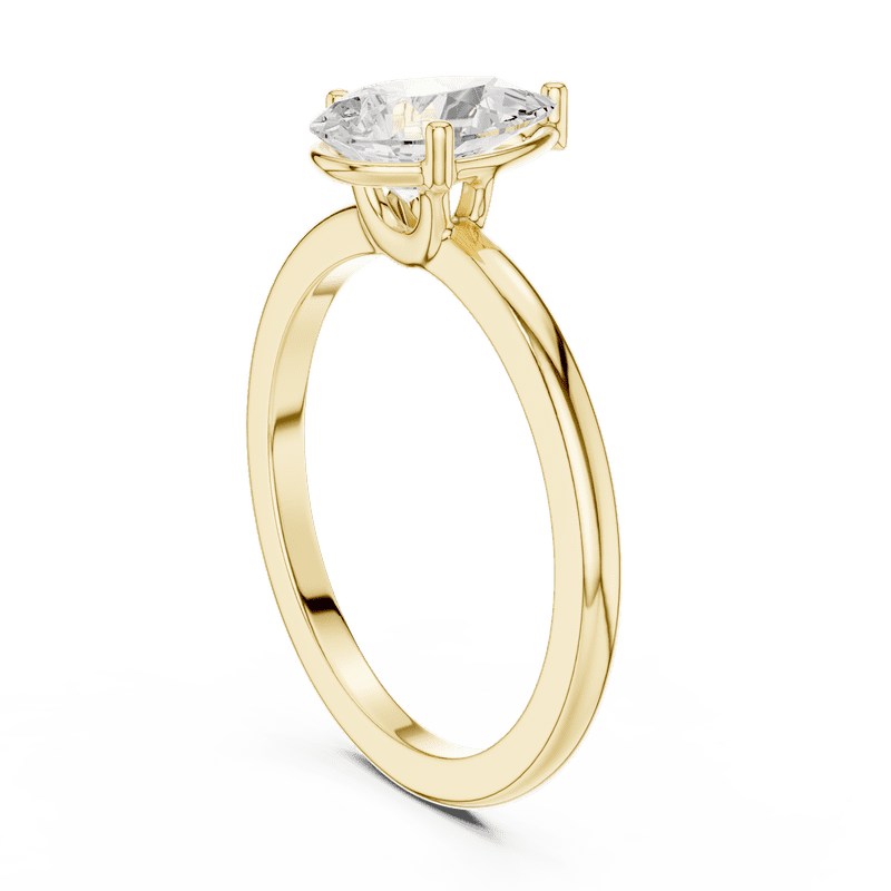 Zuwelria Certified Moissanite Diamond Ring | 1.00 Ct Pear Cut Moissanite Engagement Ring for Women | Solitaire Diamond Wedding Rings | 18K Yellow Gold Plated Silver Size 7