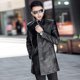 thumbnail image 5 of ZHAOCHENG Gabardina de cuero de lujo para hombre, chaqueta informal de cuero de negocios de un solo pecho, abrigo largo de PU negro, talla grande 4XL, 5 of 5