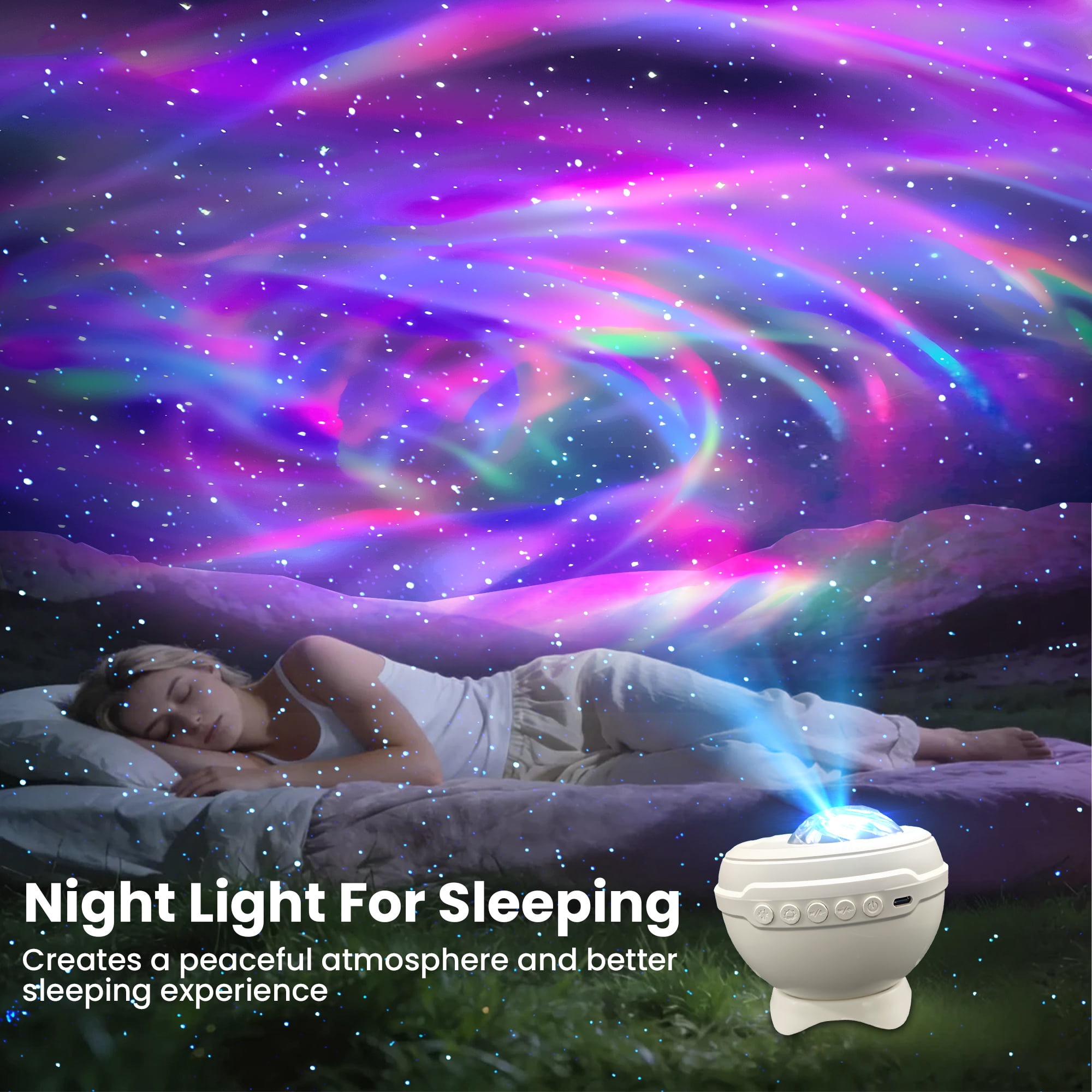 DAYBETTER Star Projector, 3 in 1 Aurora Projector with Bluetooth Speaker, Galaxy Night Light with Remote Control for Teen Girls Boys Room Decor