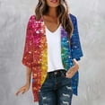 thumbnail image 1 of TaTaai Womens printed chiffon cardigan, 3/4 sleeves, sun-protective fabric, casual fashionable, soft lightweight, Mardi Gras outfit, ideal for daily wear & festival gatherings Gift, 1 of 5