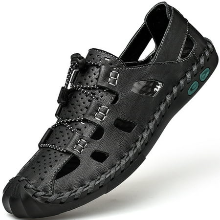 

Men‘s Leather Wear-resistant Non-slip Closed Toe Sandals Chappal