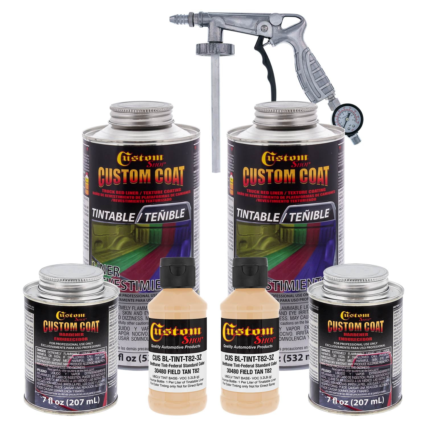 30480 Field Tan T82 Custom Coat Urethane SprayOn Truck Bed Liner, 0.