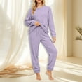 thumbnail image 2 of Ensembles de Pyjama pour Femmes Pyjama Uni pour Femmes Automne et Hiver Doux Demi-Polaire Plus Molleton Chaud Ensemble de Vêtements de Maison Haut de Gamme pour Femmes Pyjamas, 2 of 8
