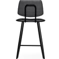 thumbnail image 3 of JERFIT Modern Counter Stools Set of 2, 38" Kitchen Island Bar Height Stools with Padded Back, Charcoal Grey Linen Upholstered, Wood Metal Frame, 3 of 5