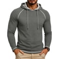 thumbnail image 2 of Yutgune Men's Solid Pullover Hoodie, Long Sleeve Casual Hooded Sweatshirt for Everyday Wear and Travel, 2 of 6