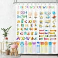Kids Shower Curtain, ABC Multiplication Table Educational Shower ...