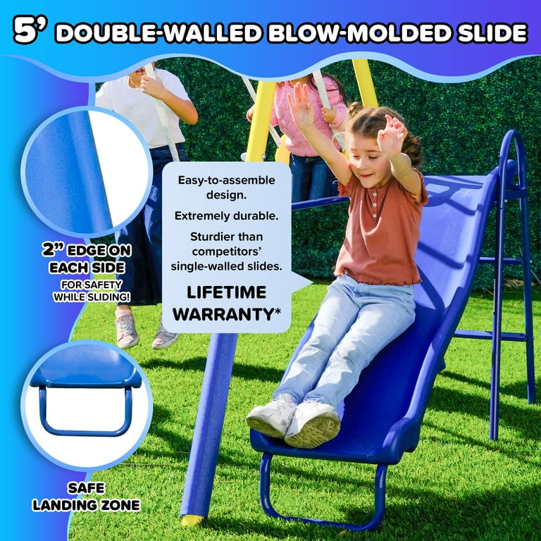 Sportspower Super Saucer Metal Swing Set with 2 Swings, 2-Person