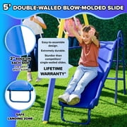 Sportspower Super Saucer II Metal Swing Set with 2 Swings, 2-Person Saucer Swing, 5fT Slide , for Kids Aged 3-8, BONUS Anchor Kit