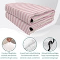 thumbnail image 4 of King Quilt Set 96''x106'', Pink Striped Lightweight Summer Bedspread Coverlet Set with 2 Pillow Shams, Modern Simple Farmhouse Beige Vintage Breathable All Season Quilt Bedding for Bedroom/Guest Room, 4 of 9