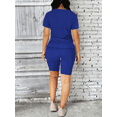 thumbnail image 4 of Two Piece Set For Women Summer Sweatsuits Short Workout Jogger Sets Matching Tracksuit Blue 2XL, 4 of 6