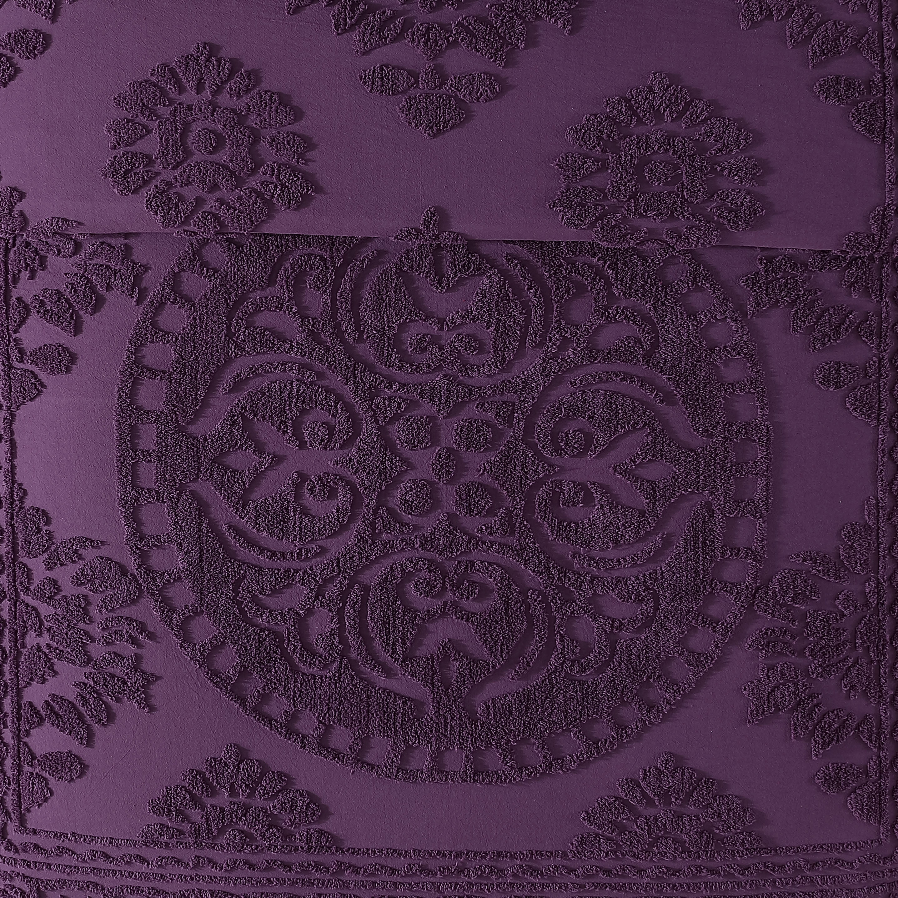Beatrice Home Fashions Medallion Chenille King Sham Eggplant