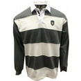 thumbnail image 5 of Guinness Long Sleeve Stripe Rugby Shirt 100% Cotton Pewter Cream Color, 5 of 9