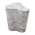 thumbnail image 4 of Maklaine Modern Contemporary White Marble Finish Short Side Table, 4 of 7