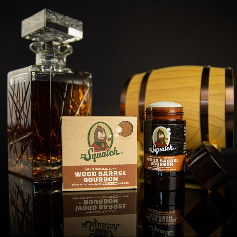 Dr Squatch Wood Barrel Bourbon Bar Soap