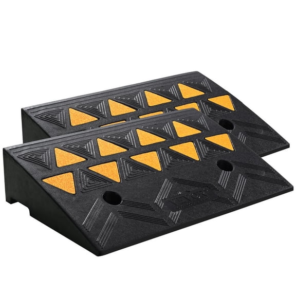 VEVOR Rubber Curb Ramp 2 Pack, 4.3" Rise Height Heavy-Duty 33069 lbs/15 T Capacity Threshold Ramps, Driveway Ramps with Stable Grid Structure for Cars, Wheelchairs, Bikes, Motorcycles