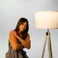 thumbnail image 3 of Ozarke Rustic White Wood Tripod Floor Lamp, Tall Lamp, ETL Listed - Warm 3000K, 3 of 6