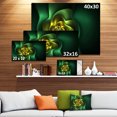 thumbnail image 3 of Fractal Green Flower on Black - Floral Canvas Art Print, 3 of 4