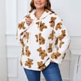 thumbnail image 1 of Sudadera con capucha y manga larga para mujer, informal, con estampado de oso, polar, cálida, con capucha y manga larga, blusa de poliéster., 1 of 8