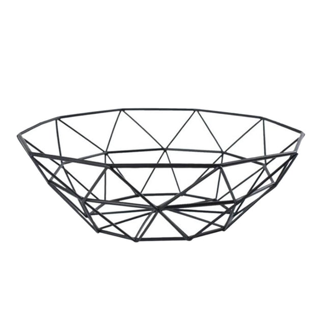 Tazón de fuente de fruta de Cuenco Contenedor de canasta Centro de Cuenco Canasta de almacenamiento de de dulces secas Negro 27x14.5x8cm Magideal Tazón de fuente de fruta