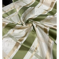 Beautiful green and white stripe, silk shantung fabric, Sold by the yard.