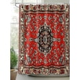 thumbnail image 3 of Red Bohemian Waterproof Fabric Shower Curtain, Boho Flower Abstract Modern Retro Art Shower Curtain for Bathroom Curtains Bathtubs Hotel Washable Shower Curtains with 12 Hooks Stall 54x78in, 3 of 6