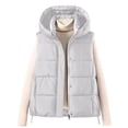 thumbnail image 2 of VBVC Women's Hooded Puffer Vest with Pockets , Waterproof Sleeveless Winter Coat For Women, M-2XL, 2 of 9